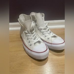 White Converse High Tops Size 7